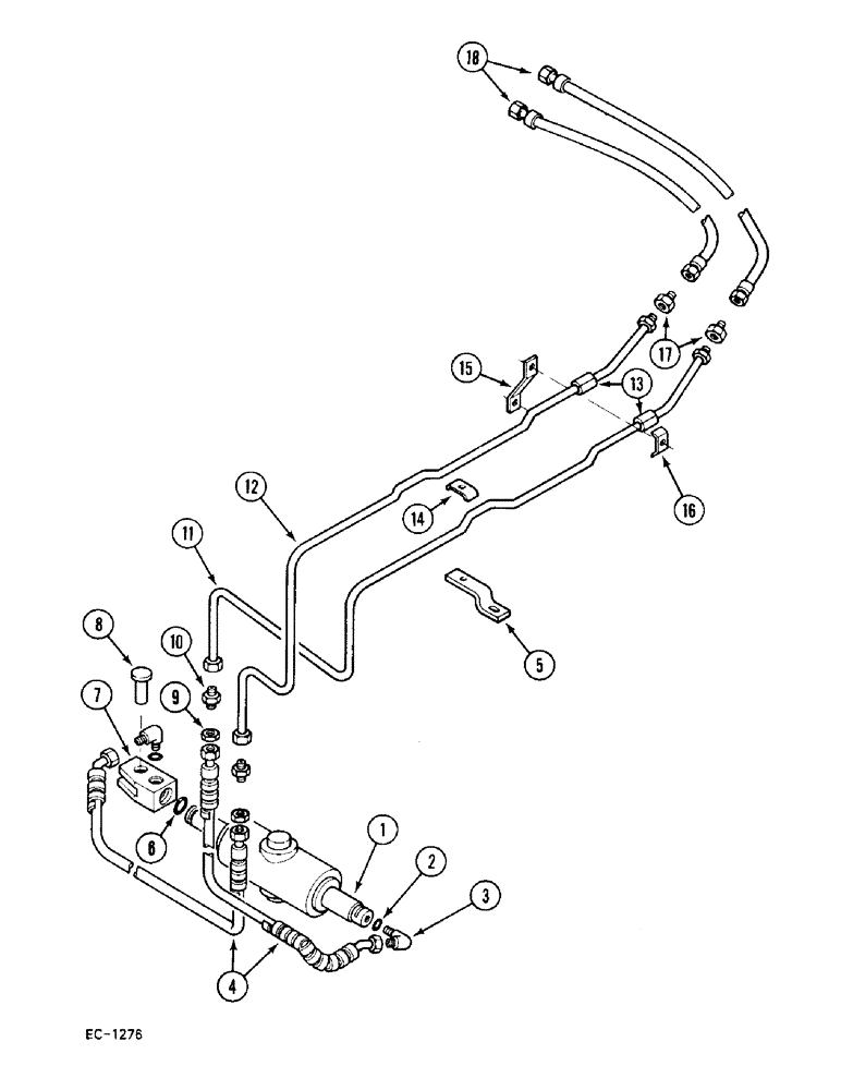 Схема запчастей Case IH 248 - (5-288) - STEERING PIPES FRONT - 2 WHEEL DRIVE (05) - STEERING