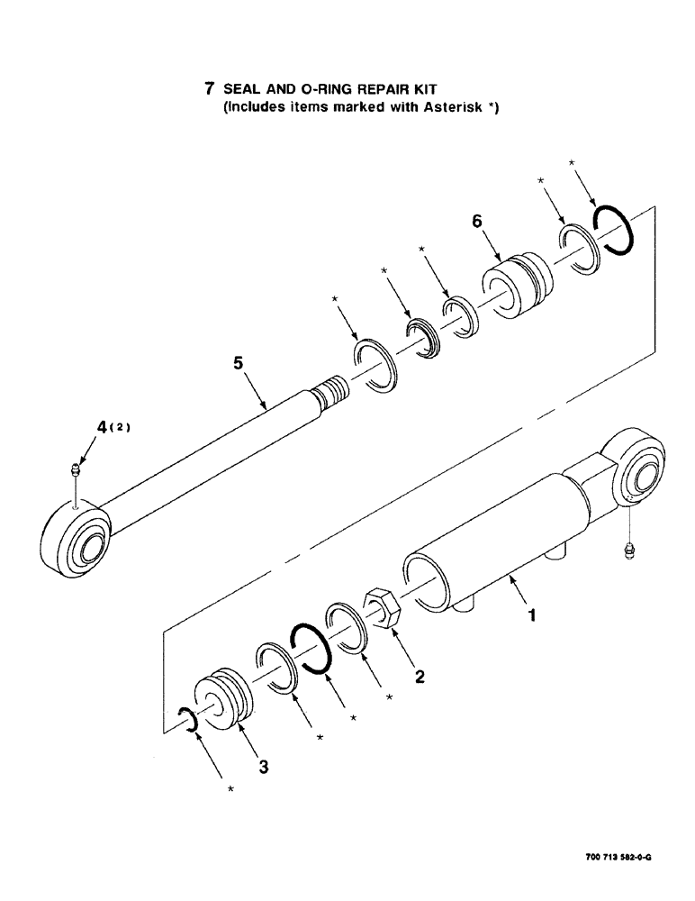Схема запчастей Case IH 8315 - (8-06) - HYDRAULIC CYLINDER ASSEMBLY, 700713582 HYDRAULIC CYLINDER COMPLETE, 2" BORE X 3-1/2" STROKE (08) - HYDRAULICS