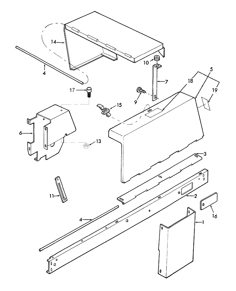 Схема запчастей Case IH SBX520 - (007) - SHIELDS, LH (90) - PLATFORM, CAB, BODYWORK AND DECALS