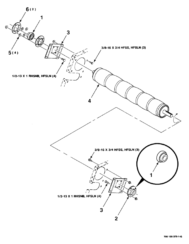 Схема запчастей Case IH 8430 - (6-12) - DRIVE ROLLER ASSEMBLY (UPPER-RUBBER) (14) - BALE CHAMBER