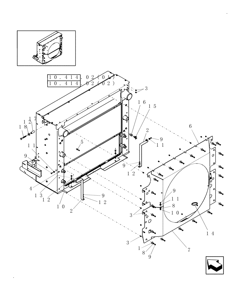 Схема запчастей Case IH 7010 - (10.406.08[01]) - FAN SHROUD - 7010 (10) - ENGINE