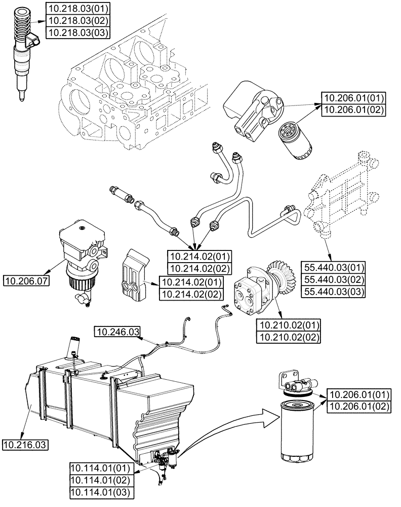 Схема запчастей Case IH 9120 - (00.000.10[03C]) - PICTORIAL INDEX - FUEL SYSTEM - 9120 (00) - GENERAL & PICTORIAL INDEX