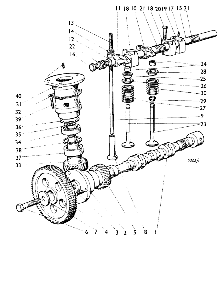 Схема запчастей Case IH 880B - (008) - CAMSHAFT, VALVE MECHANISM, AND INJECTION PUMP DRIVE (01) - ENGINE