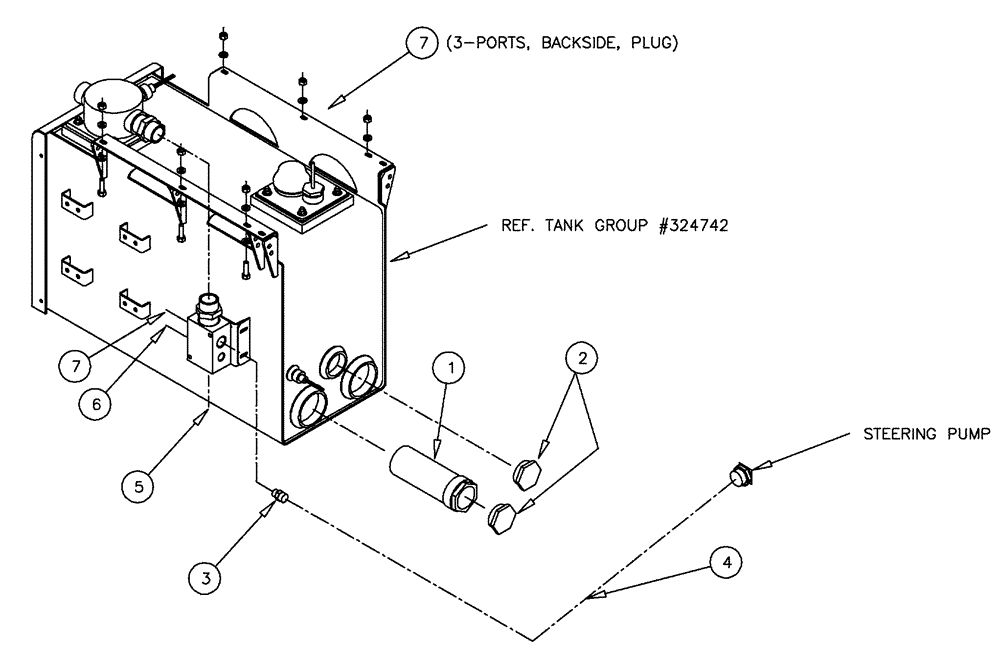 Схема запчастей Case IH FLX4300 - (10-010) - HYDRAULIC TANK GROUP, N-LEADER (FLX4375) Options