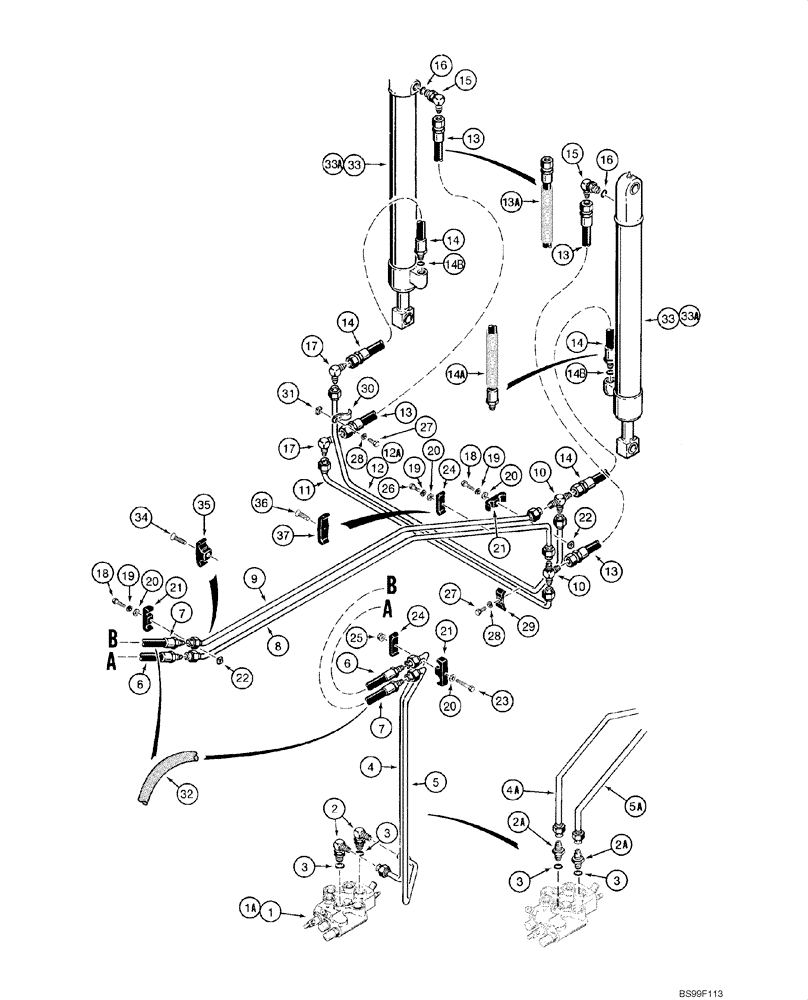 Схема запчастей Case IH 1845C - (08-06) - HYDRAULICS - LOADER BUCKET, JAF0041368 - (08) - HYDRAULICS