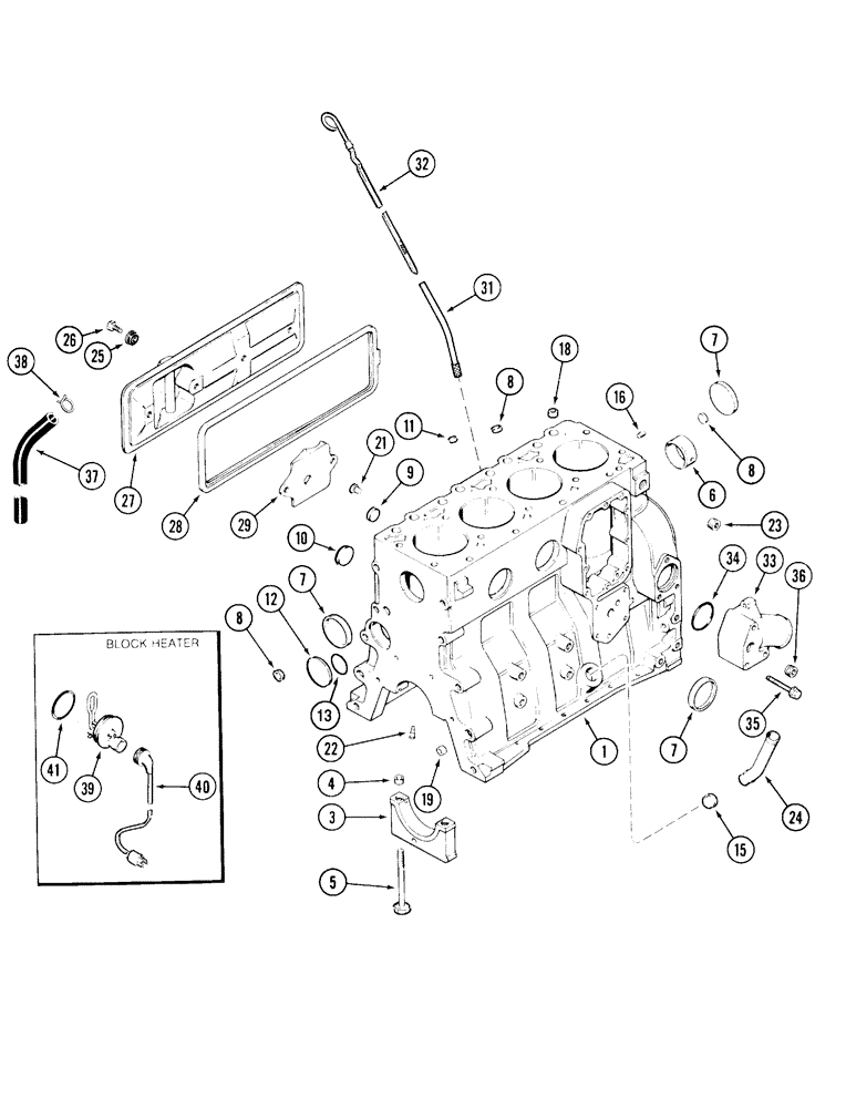 Схема запчастей Case IH 5120 - (2-50) - CYLINDER BLOCK, 5120/5220, 4T/4TA-390, ENGINE NO. 52107490 AND AFTER (02) - ENGINE