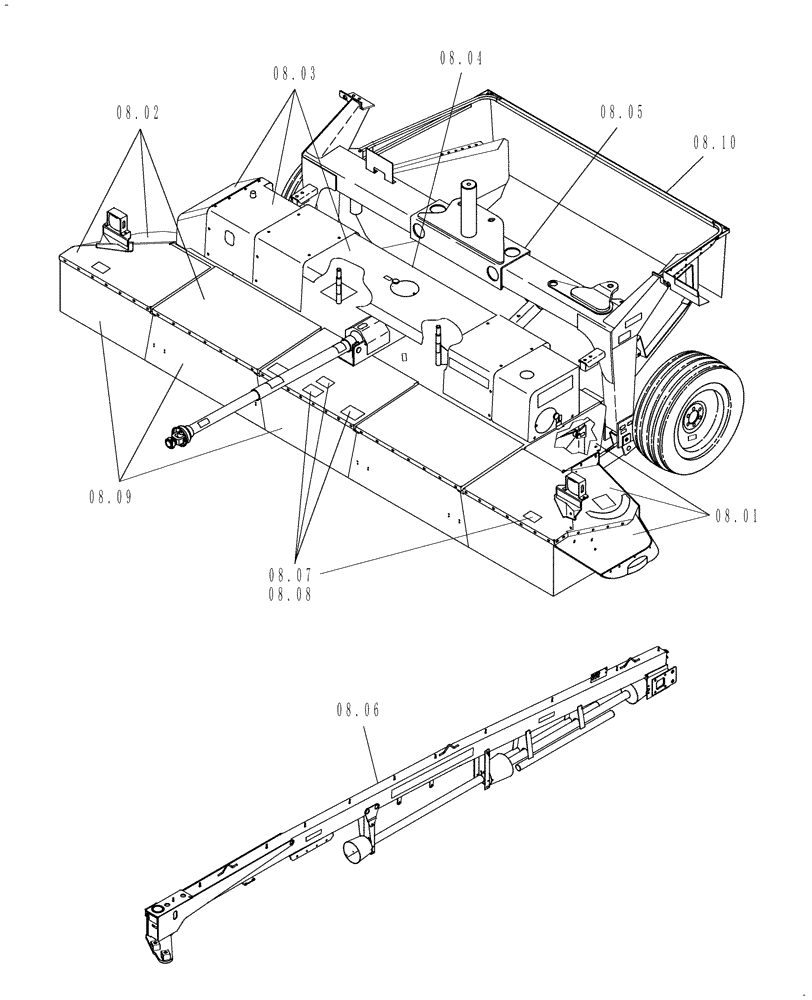 Схема запчастей Case IH DC162F - (08.00) - SHEET METAL & DECALS- PICTORIAL INDEX (08) - SHEET METAL