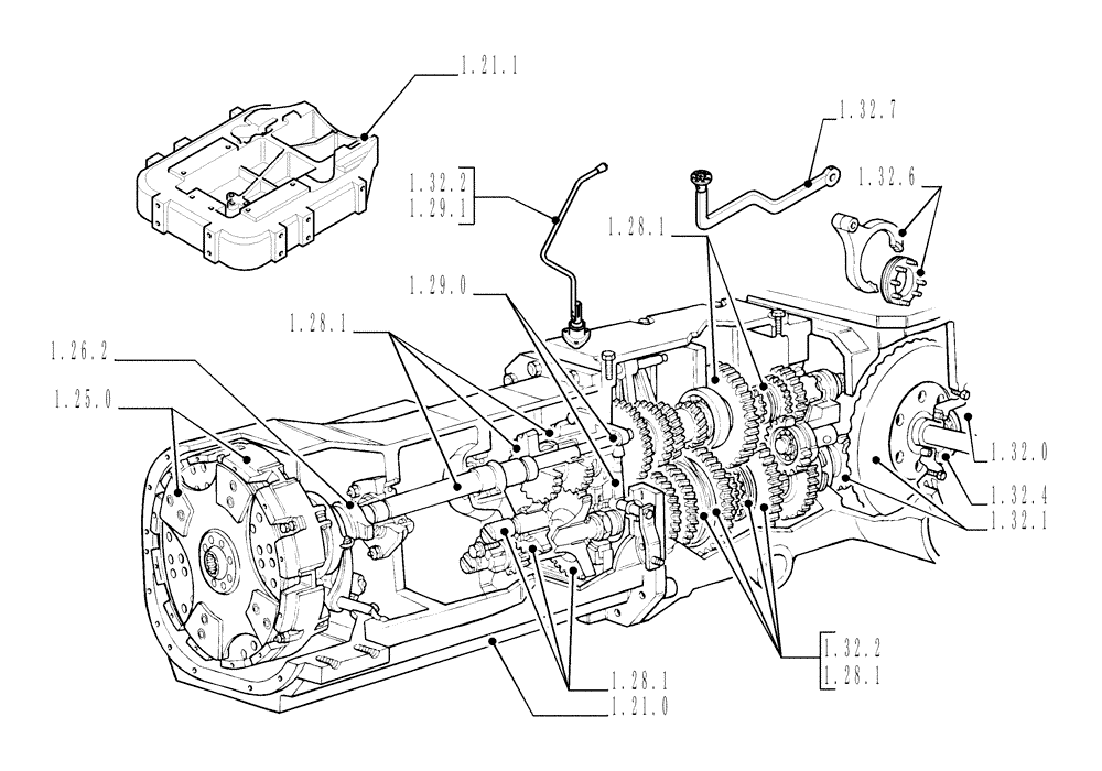 Схема запчастей Case IH JX80 - (1.20.0 SEC. 03) - TRANSMISSION (03) - TRANSMISSION