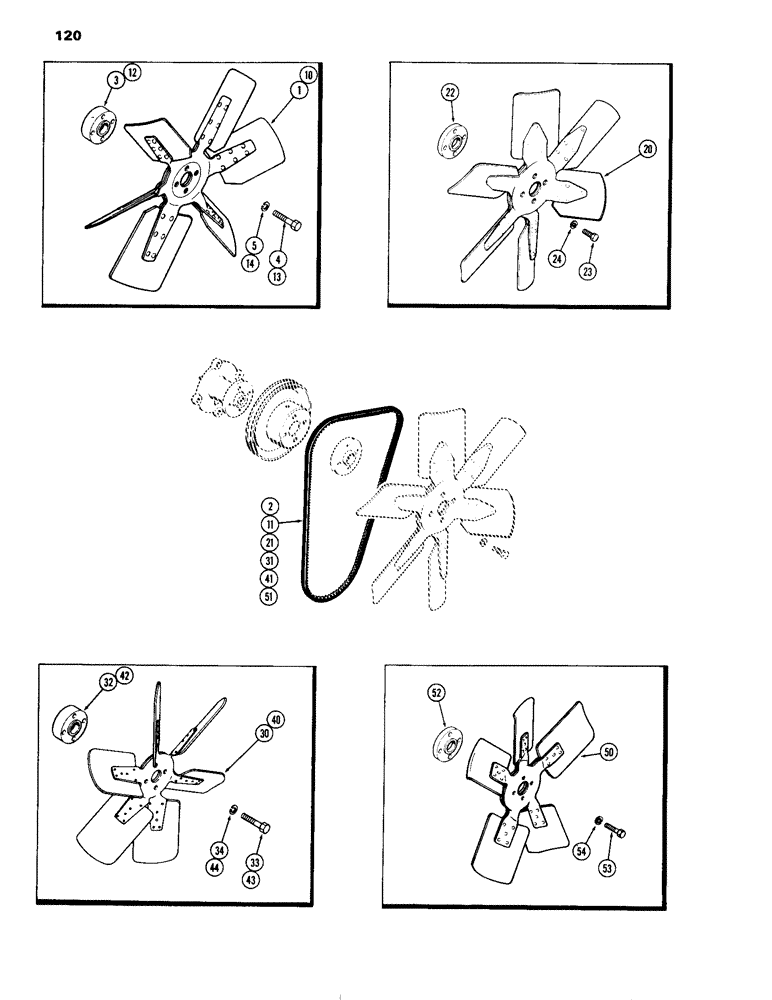 Схема запчастей Case IH 504DT - (120) - FANS, PULLER, D (10) - ENGINE