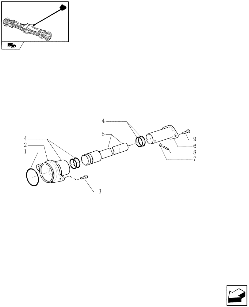 Схема запчастей Case IH PUMA 140 - (1.38.8) - WATERPROOFING FOR FIXED FRONT AXLE - SLEEVE, SHIELD & FLANGE (VAR.330448-336449) (04) - FRONT AXLE & STEERING