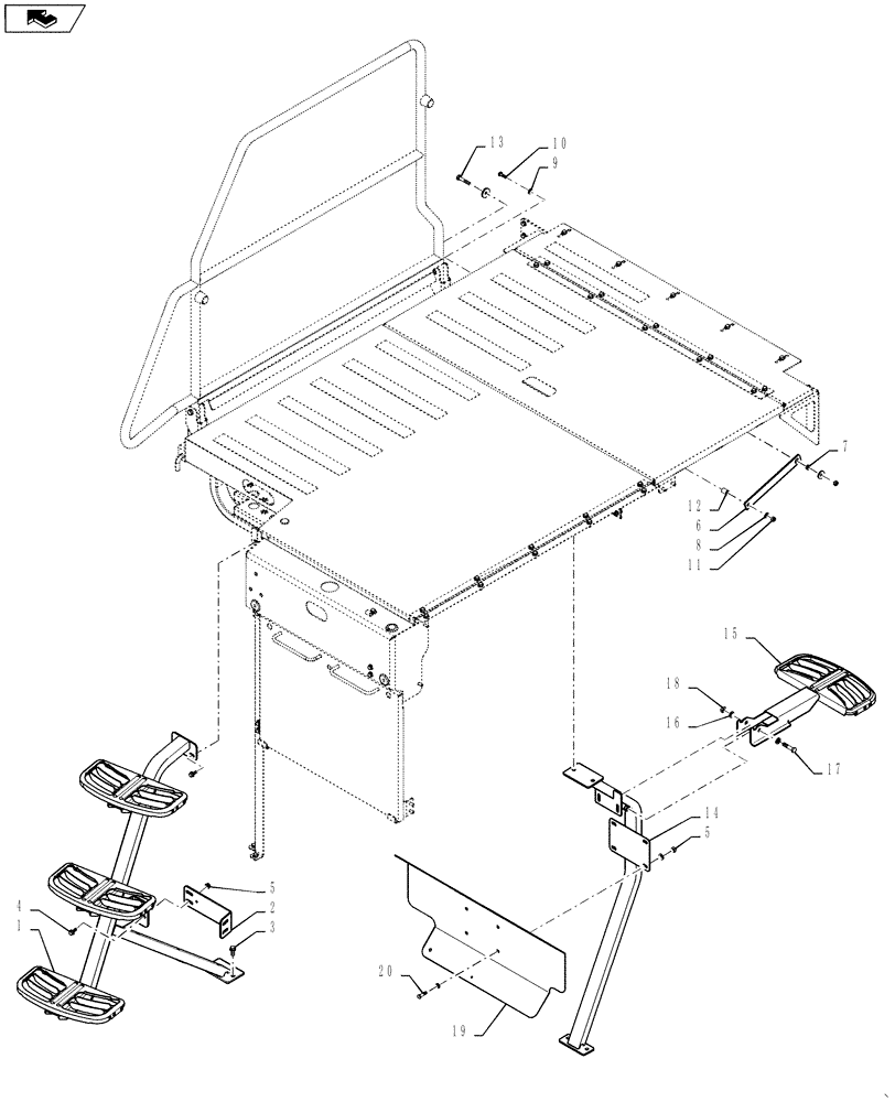 Схема запчастей Case IH 7130 - (90.102.08[02]) - ENGINE COVERS, STEPS/LOWER INSTALLATION 5/6/7130 T2 AND T4 (90) - PLATFORM, CAB, BODYWORK AND DECALS