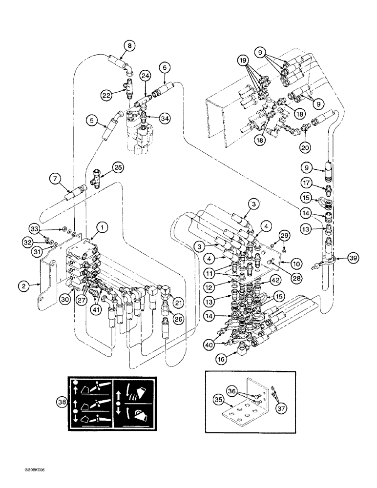 Схема запчастей Case IH 890 - (8-14) - HYDRAULIC CONTROLS, EXTERNAL VALVE, THREE FUNCTION (08) - HYDRAULICS