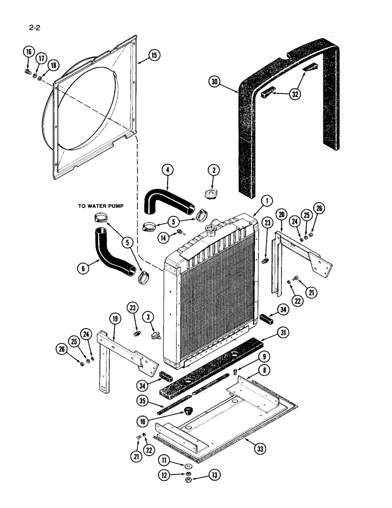 Схема запчастей Case IH 3394 - (2-02) - RADIATOR AND ATTACHING PARTS (02) - ENGINE