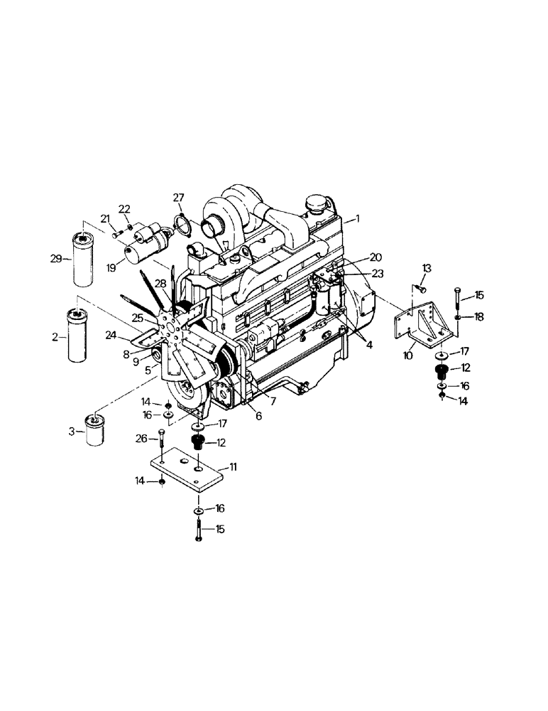 Схема запчастей Case IH KS-280 - (04-01) - ENGINE & ATTACHING PARTS, CUMMINS 855 ENGINE (04) - Drive Train