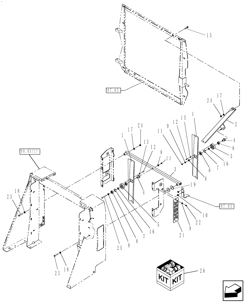 Схема запчастей Case IH WD2303 - (08.08[1]) - CHAFF WIPER, 6 CYL, FROM PIN YAG663501 (08) - SHEET METAL