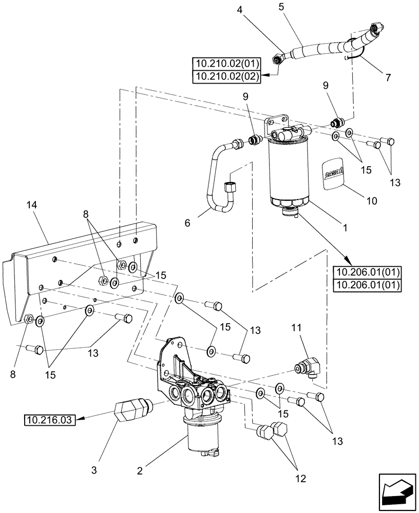 Схема запчастей Case IH 9120 - (10.114.02) - FUEL SYSTEM, PUMP AND FILTER (10) - ENGINE