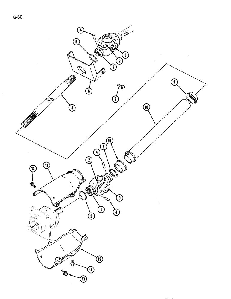 Схема запчастей Case IH 245 - (6-30) - MFD DRIVE SHAFT (06) - POWER TRAIN