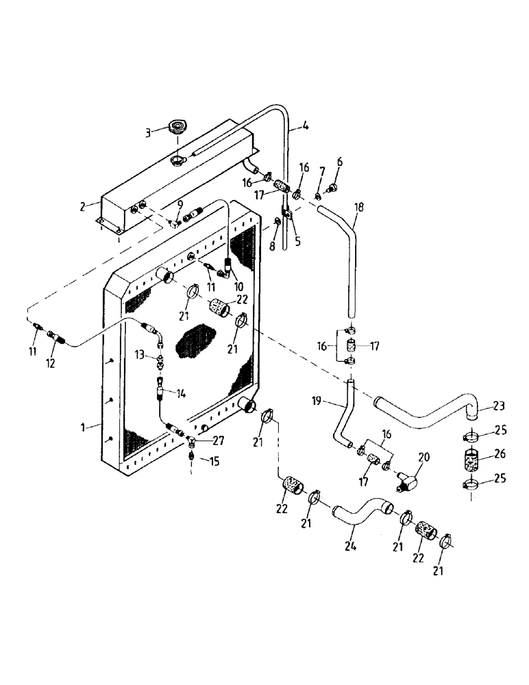 Схема запчастей Case IH 7700 - (C02-03) - WATER RADIATOR, 125 Engine & Engine Attachments
