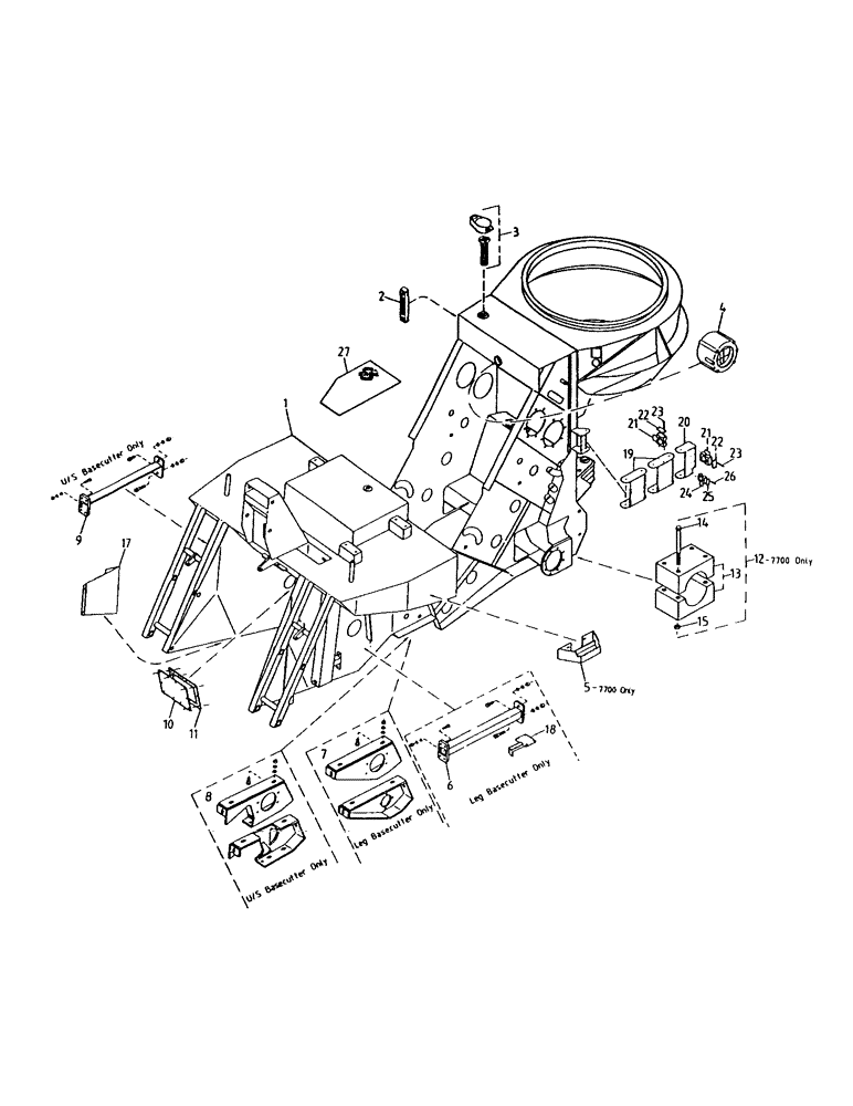 Схема запчастей Case IH 7000 - (A01-00) - CHASSIS Mainframe & Functioning Components