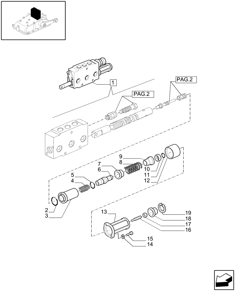 Схема запчастей Case IH JX1075C - (1.82.7/06A[03]) - DOUBLE-ACTING EXTERNAL CONTROL VALVE WITH FLOAT AND AUTOMATIC CUTOUT - C5484 (07) - HYDRAULIC SYSTEM
