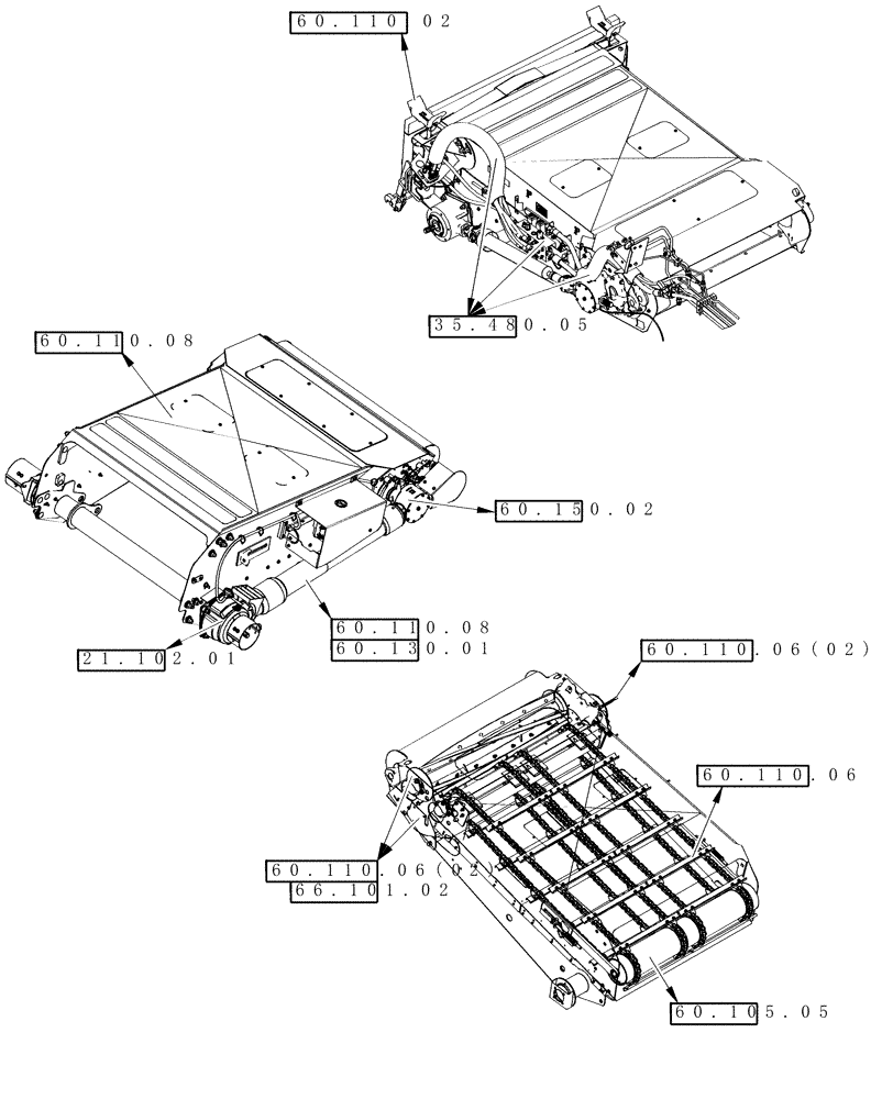 Схема запчастей Case IH 9120 - (60.000.00) - SECTION INDEX - PRODUCT FEEDING (60) - PRODUCT FEEDING