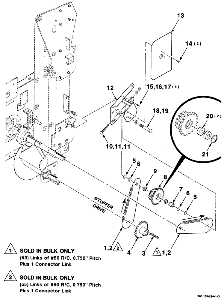 Схема запчастей Case IH RS561A - (2-020) - STUFFER DRIVE ASSEMBLY Driveline
