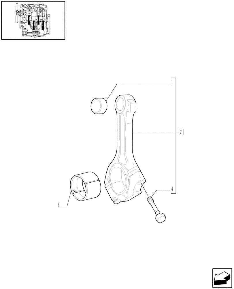 Схема запчастей Case IH JX60 - (0.08.1/04) - (VAR.319-747) TTF ENGINE TIER2 - CONNECTING ROD (01) - ENGINE