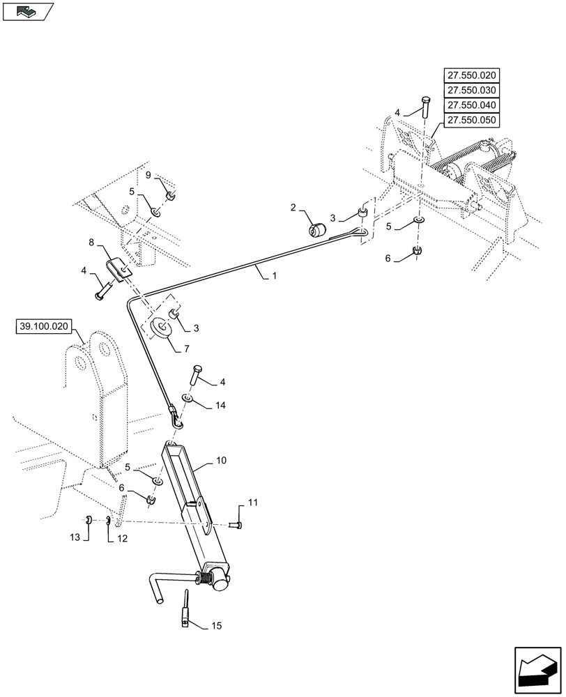 Схема запчастей Case IH LB324S - (33.110.020) - PARKING BRAKE, SINGLE AXLE (33) - BRAKES & CONTROLS
