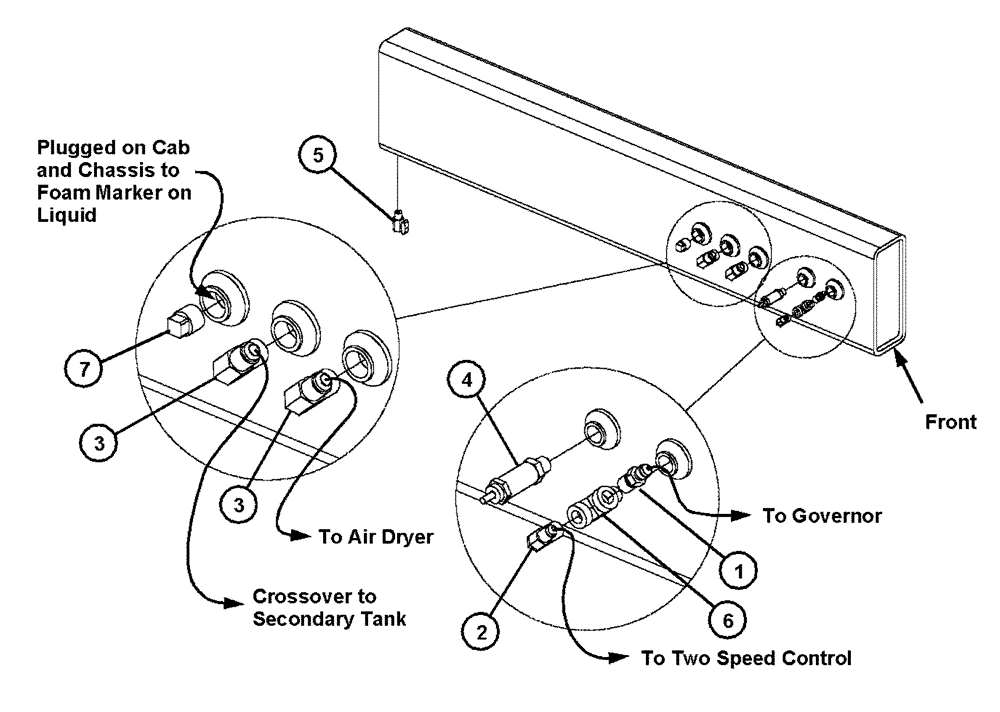 Схема запчастей Case IH FLX4330 - (07-011) - PRIMARY AIR TANK GROUP Pneumatics