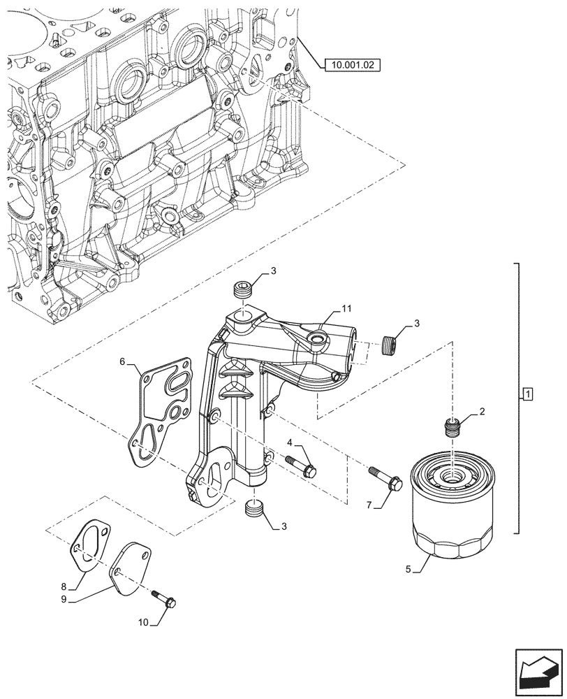 Схема запчастей Case IH F5HFL413B A002 - (10.206.02) - FILTER ENGINE OIL (504245481 - 504332922) (10) - ENGINE
