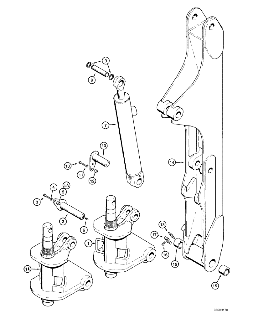 Схема запчастей Case IH 1845C - (09-80) - BACKHOE - SWING TOWER AND BOOM, D125 (NORTH AMERICA) (09) - CHASSIS/ATTACHMENTS