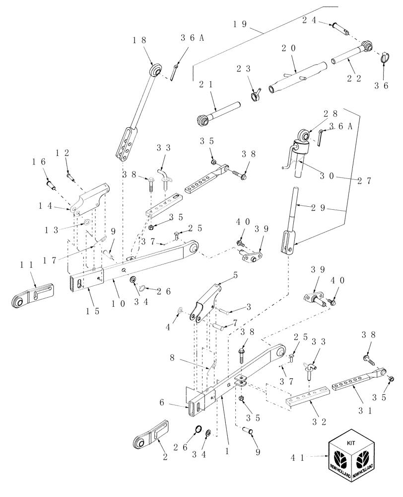 Схема запчастей Case IH DX31 - (09.01) - DELUXE THREE-POINT HITCH (09) - IMPLEMENT LIFT
