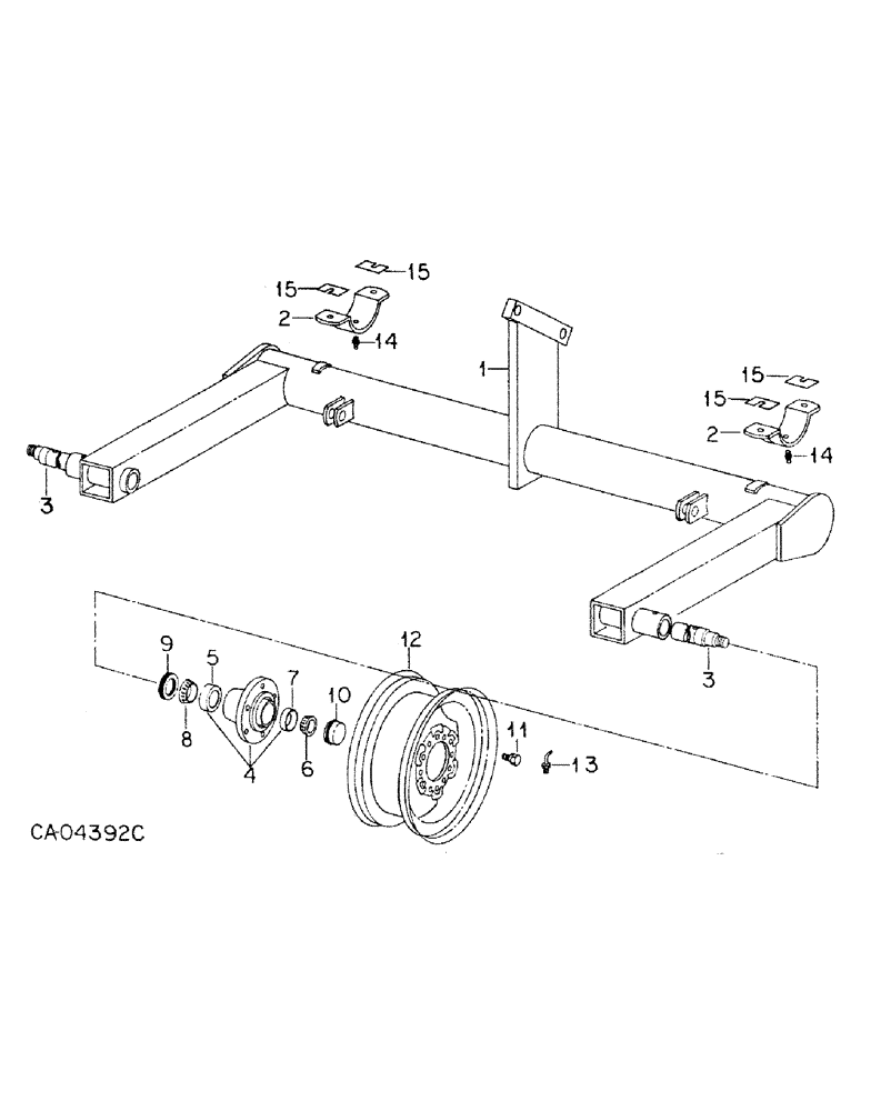 Схема запчастей Case IH 468 - (A-13) - WHEEL, AXLE AND HUB, UNIT A W/SERIAL NO. 1997 & BELOW, & UNITS B AND C 