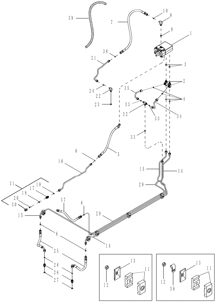 Схема запчастей Case IH MX210 - (07-03) - BRAKES - HYDRAULIC SYSTEM, WITH HYDRAULIC TRAILER BRAKES (07) - BRAKES