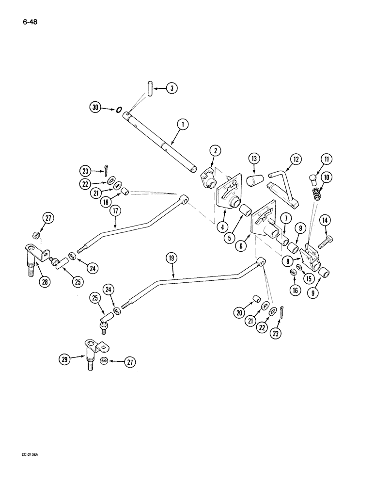 Схема запчастей Case IH 395 - (6-048) - TRANSMISSION SPEED SHIFT CONTROL (06) - POWER TRAIN