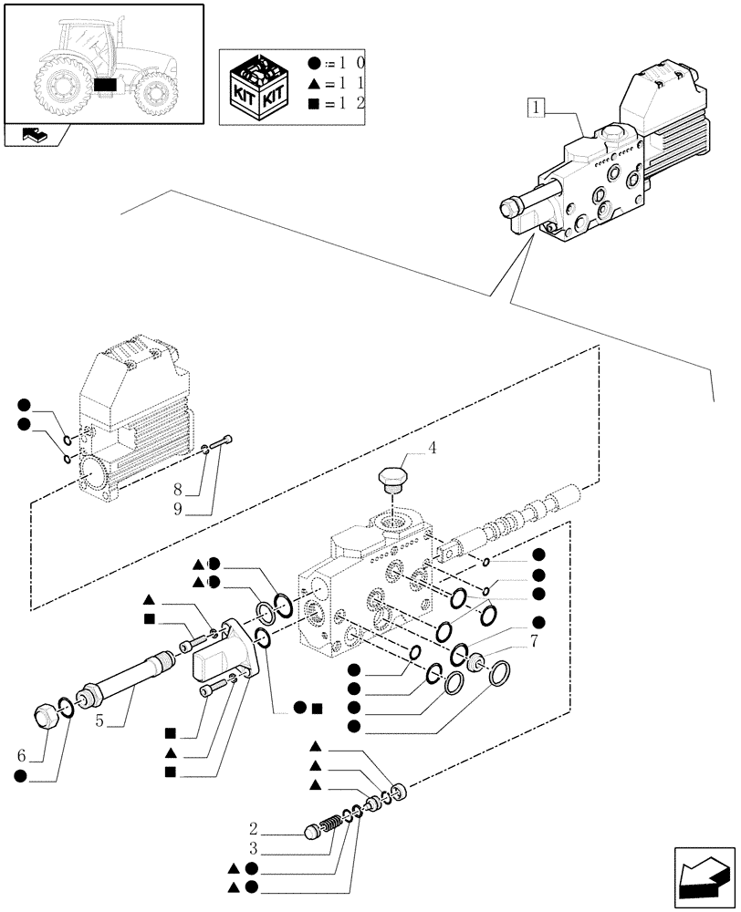 Схема запчастей Case IH PUMA 165 - (1.82.7/07D) - VALVE CONTROL - BREAKDOWN (07) - HYDRAULIC SYSTEM