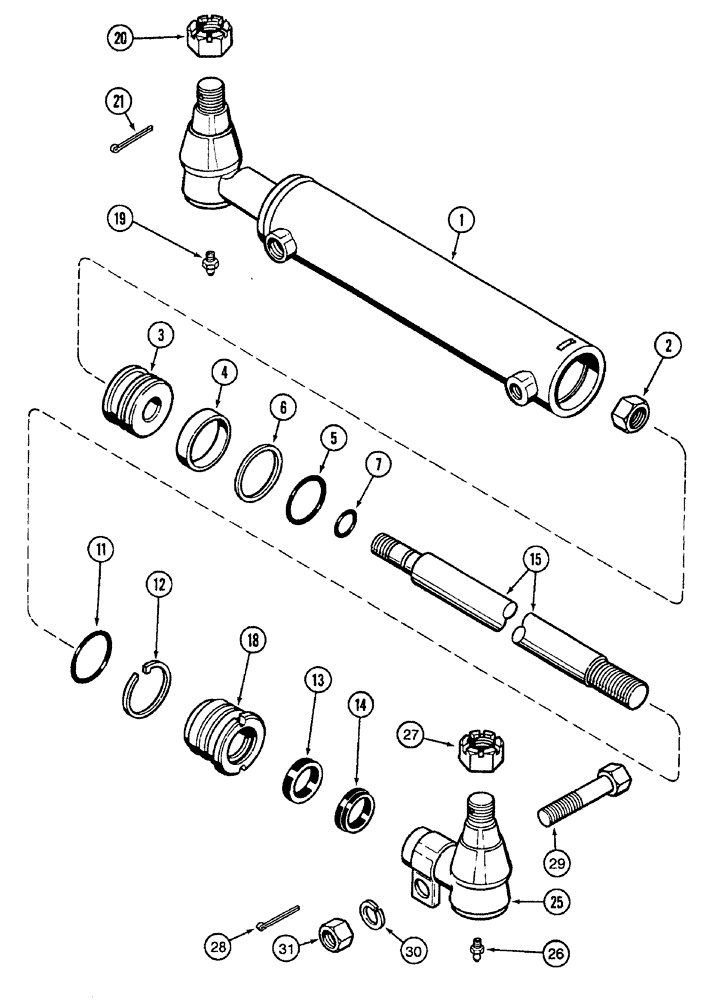 Схема запчастей Case IH 7250 - (5-048) - STEERING CYLINDER ASSEMBLY, MFD TRACTOR (05) - STEERING