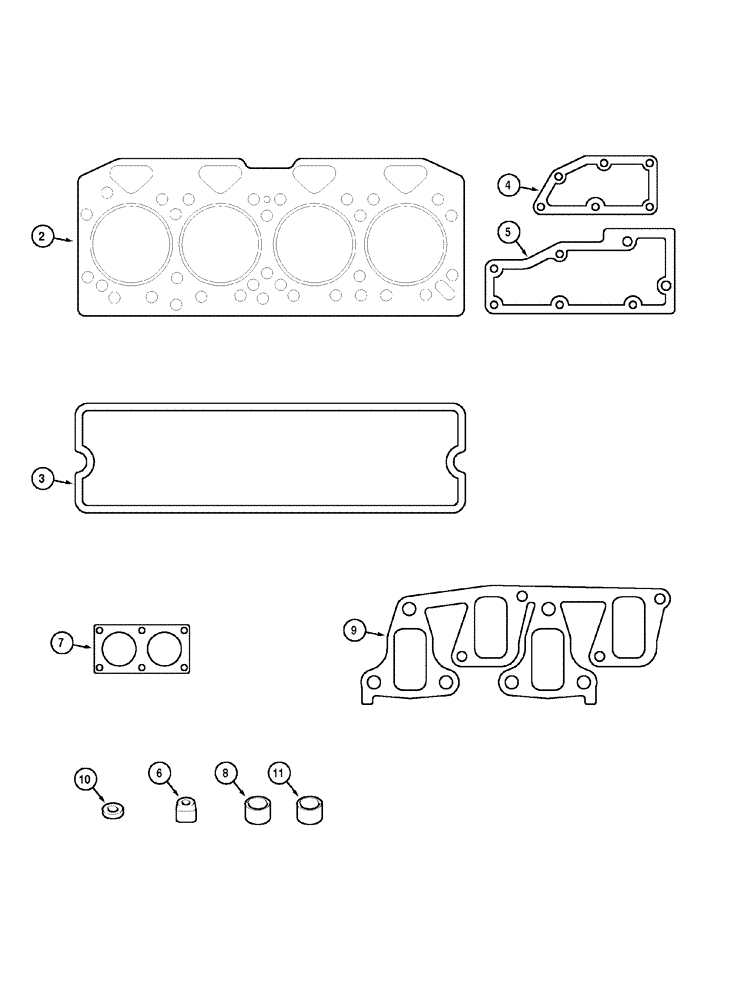 Схема запчастей Case IH C70 - (02-44) - CYLINDER BLOCK GASKET KIT (02) - ENGINE