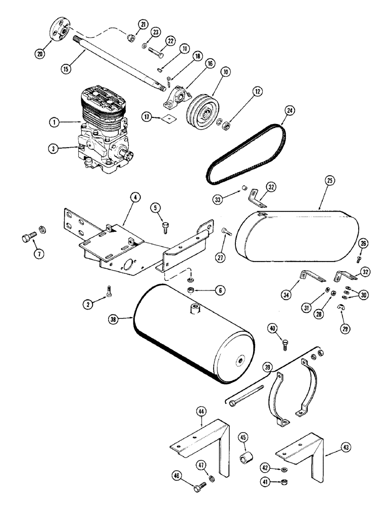 Схема запчастей Case IH M570AT - (104) - AIR COMPRESSOR AND RESERVOIR, TRAILER AIR BRAKES (88) - ACCESSORIES