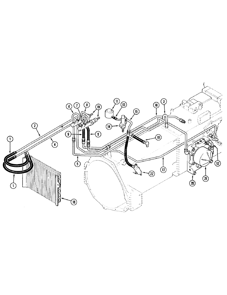 Схема запчастей Case IH 895 - (1-14) - PICTORIAL INDEX, TRACTOR WITH CAB, OIL COOLER AND BRAKE TUBES (00) - PICTORIAL INDEX