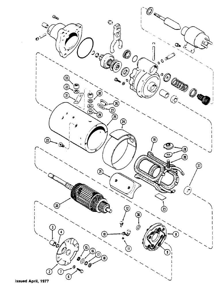 Схема запчастей Case IH 1175 - (062) - A145555 STARTER, FIRST USED TRACTOR SERIAL NUMBER 8814501 (04) - ELECTRICAL SYSTEMS