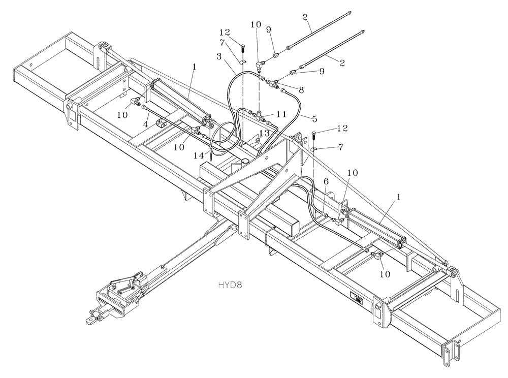 Схема запчастей Case IH 5310 - (35.100.01) - HYDRAULICS - 8 ROW ONLY (08) - HYDRAULICS