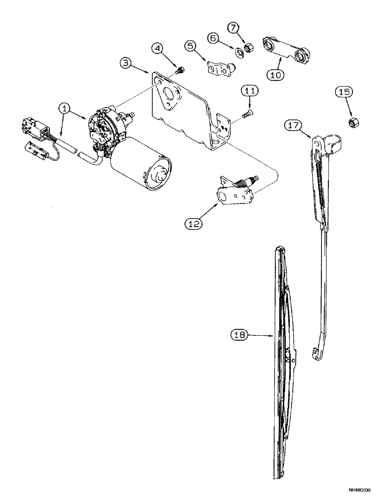 Схема запчастей Case IH MX220 - (4-056) - WINDSHIELD WIPER ASSEMBLY, FRONT AND REAR (04) - ELECTRICAL SYSTEMS