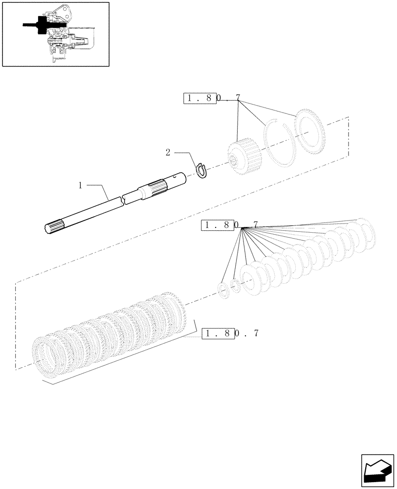 Схема запчастей Case IH PUMA 210 - (1.80.7/02) - (VAR.147-571) FULL POWER SHIFT TRANS. 19X6 - PTO CLUTCH (4WD) (07) - HYDRAULIC SYSTEM
