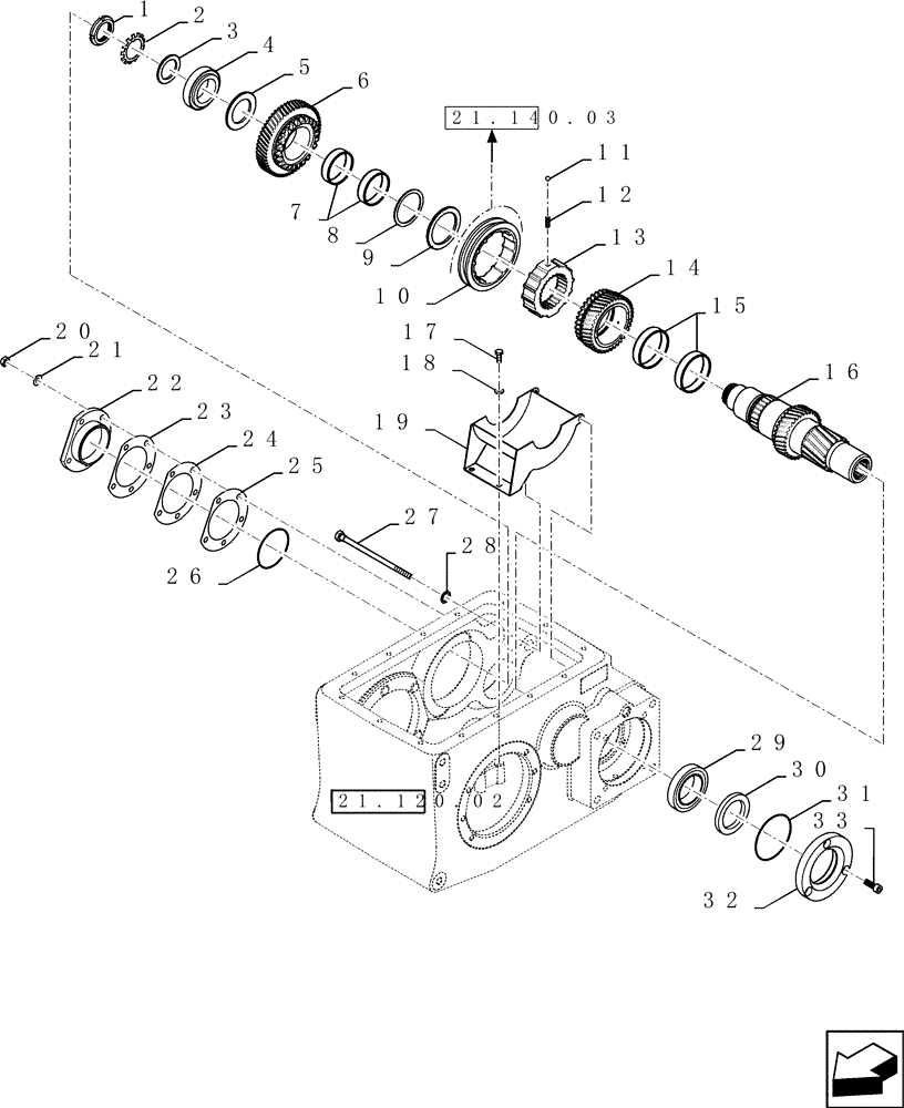 Схема запчастей Case IH 9230 - (21.145.01) - MECHANICAL TRANSMISSION, INPUT SHAFT (21) - TRANSMISSION
