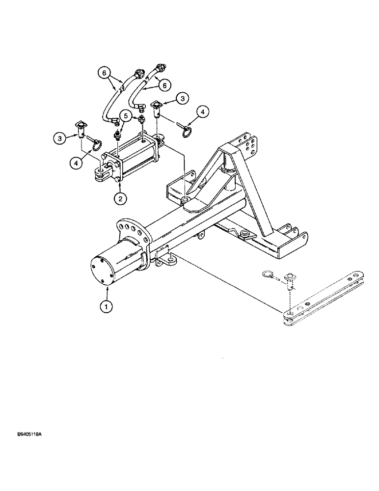 Схема запчастей Case IH 40 - (8-04) - HYDRAULIC HOSES AND CYLINDER, USED WITH MODEL 40 BLADE (08) - HYDRAULICS