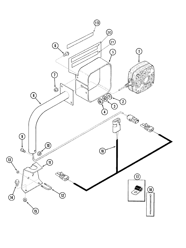 Схема запчастей Case IH 1010 - (04-02) - WIRING HARNESS AND LAMP MOUNTING ASN JJC0305000 (04) - ELECTRICAL SYSTEMS