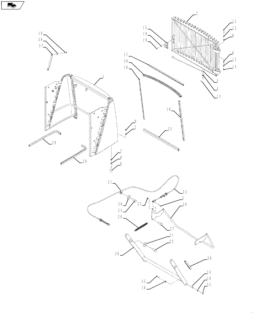 Схема запчастей Case IH STEIGER 485 - (09-40) - GRILLE (09) - CHASSIS