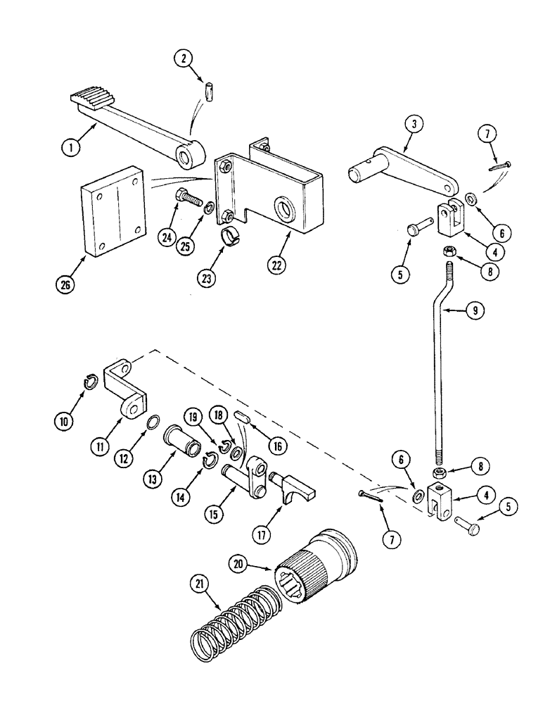 Схема запчастей Case IH 1494 - (6-222) - DIFFERENTIAL LOCK, TRACTORS WITH CAB (06) - POWER TRAIN
