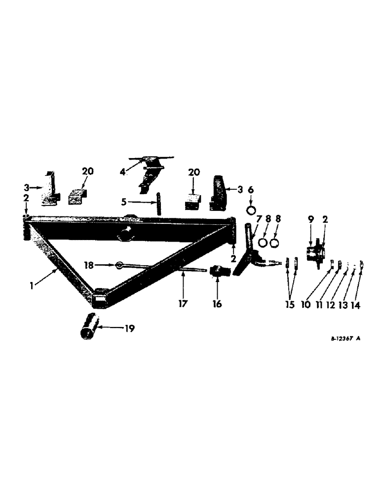 Схема запчастей Case IH VARIOUS - (B-089) - FRONT FRAME, SPINDLES AND STEERING BRACKET 